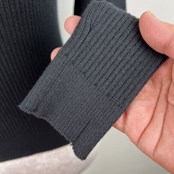 Divided Sweater Women Small Black Ribbed Knit Pullover Mock Neck Long Sleeve - Picture 9 of 14